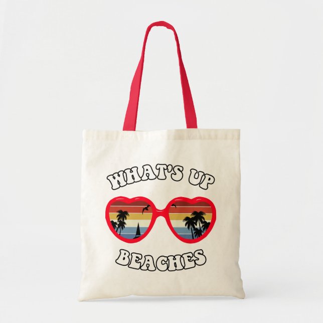 Funny 'What's Up, Beaches' Retro Sonnenbrille Tragetasche (Vorne)