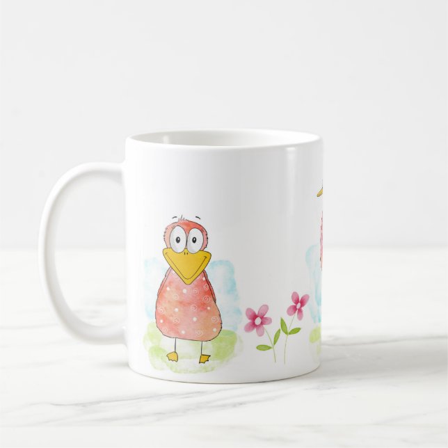 Funny Whimsical Birds Coffee Tasse (Links)