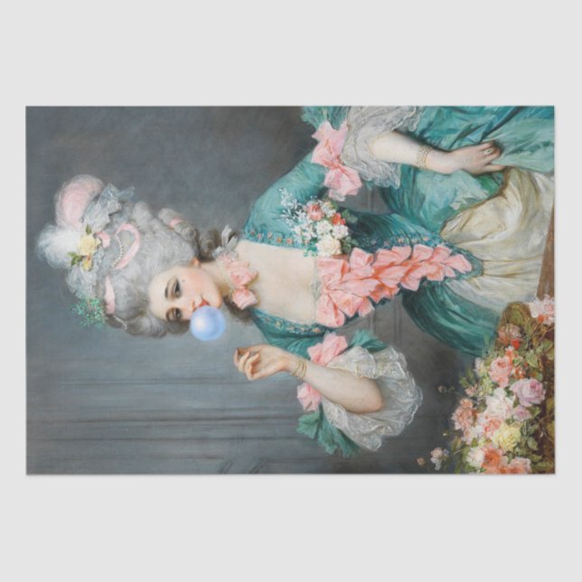 Funny Whimsical Marie Antoinette French Decoupage Seidenpapier (Vorderseite)