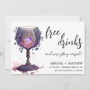Funny Whimsical Romantic Goblet Foto Hochzeit Save The Date