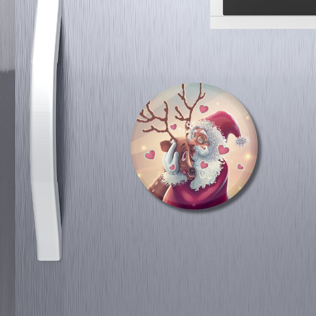 Funny Whimsical Weihnachten und Rentierfest Magnet (Von Creator hochgeladen)