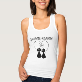 Funny whimsisical cool trendy Katzenpaar Tank Top