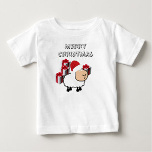 Funny whimsisisissies niedliches Weihnachtsschaf Baby T-shirt