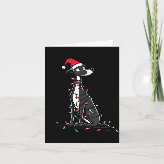 Funny Whippet Christmas Graphics Dog Lights Lover  Karte (Vorderseite)