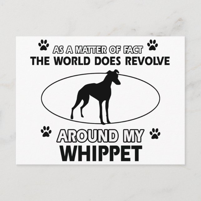 Funny Whippet Designs Postkarte (Vorderseite)
