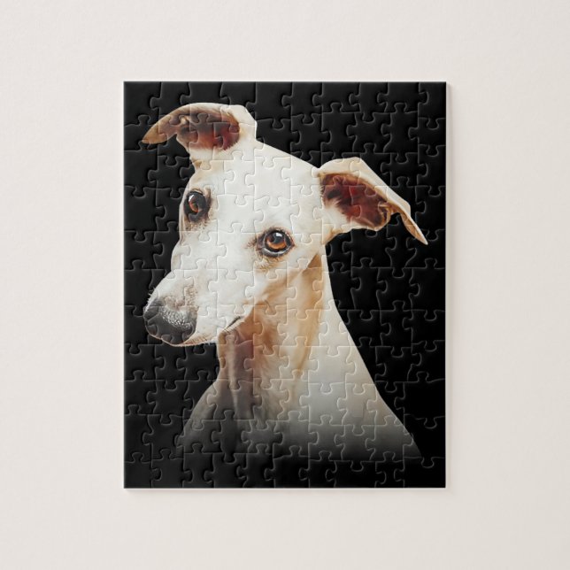 Funny Whippet Face Whippet Lächeln Whippet nur Ges Puzzle (Vertikal)