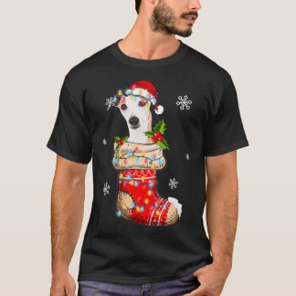 Funny Whippet in Socken Weihnachtsliebhaber Weihna T-Shirt