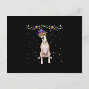 Funny Whippet Karneval Maske Mardi Gras Bea Postkarte