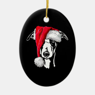 funny whippet santa christmas dog mom gift present keramik ornament