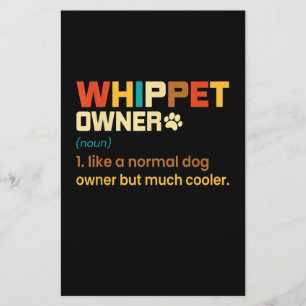 Funny Whippet Vintag Retro Hund Mama Vater Geschen Briefpapier