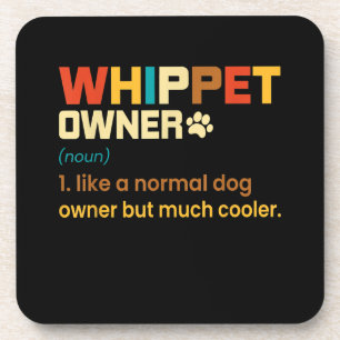 Funny Whippet Vintag Retro Hund Mama Vater Geschen Getränkeuntersetzer