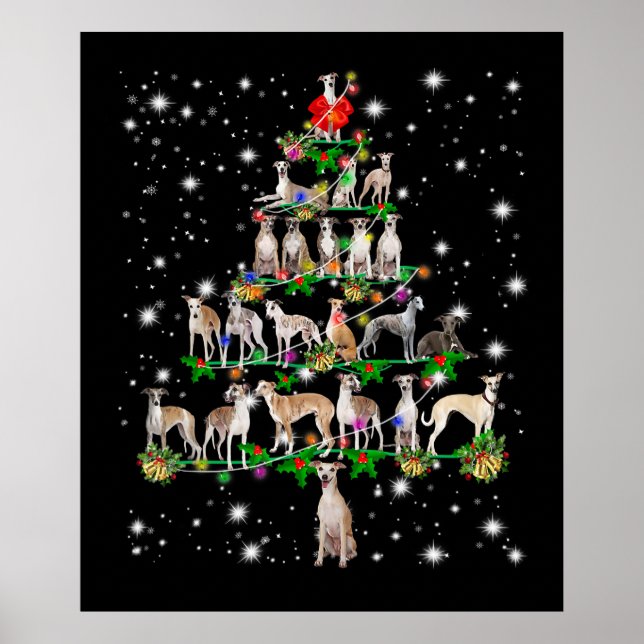 Funny Whippet Weihnachtsbaum Dekoration (Vorne)