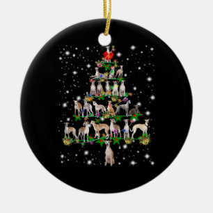 Funny Whippet Weihnachtsbaum Keramik Ornament