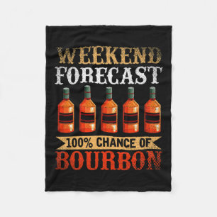 Funny Whiskey Betrunken Weekend Prognose 100% Chan Fleecedecke
