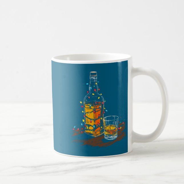 Funny Whiskey Christmas Graphics Lights Lover Long Kaffeetasse (Rechts)