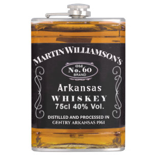 Funny Whiskey Custom Geburtstag Vintage Typografie Flachmann