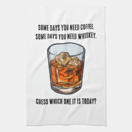 Funny Whiskey Tumbler - Kaffee oder Whiskey? Geschirrtuch