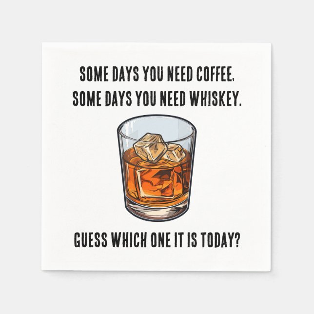 Funny Whiskey Tumbler - Kaffee oder Whiskey? Serviette (Vorderseite)