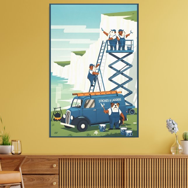 Funny White Cliffs of Dover Leinwanddruck (Insitu (Wohnzimmer))