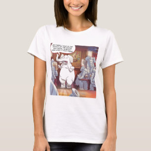 Funny White Elephant im Raum T-Shirt