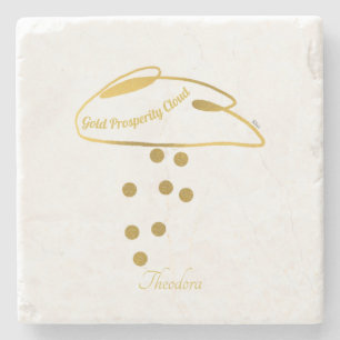 Funny White Gold Prosperity Cloud Steinuntersetzer