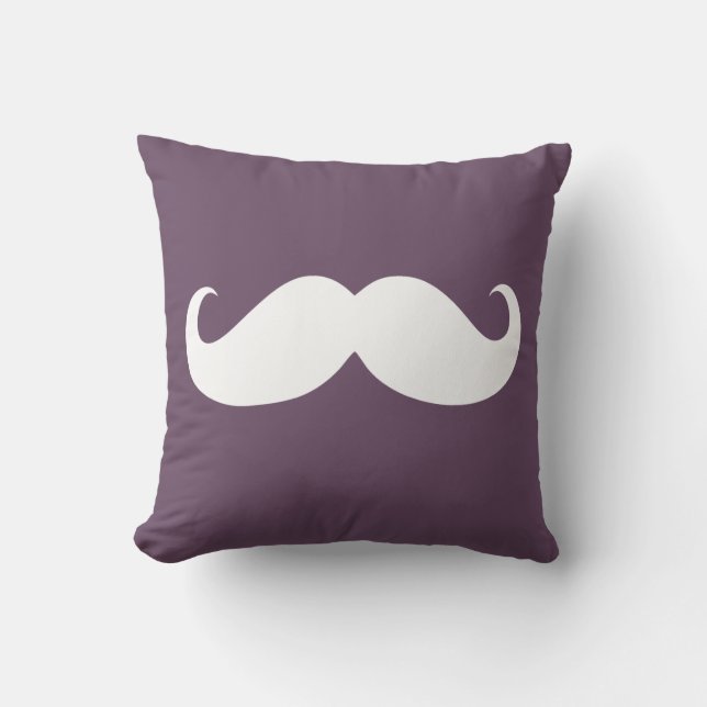 Funny White Mustache 26 Kissen (Vorderseite)