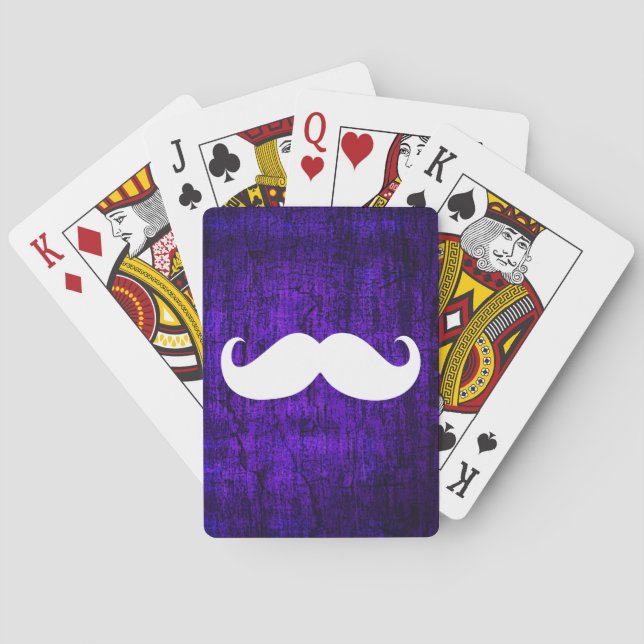 Funny White Mustache 5 Spielkarten (Rückseite)