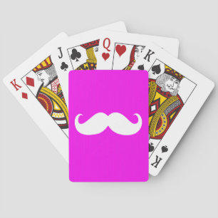 Funny White Mustache 8 Spielkarten