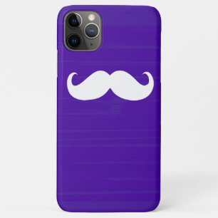 Funny White Mustache über dunklen Lila Hintergrund Case-Mate iPhone Hülle