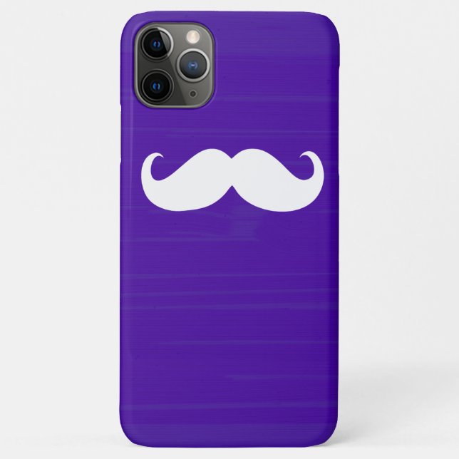 Funny White Mustache über dunklen Lila Hintergrund Case-Mate iPhone Hülle (Rückseite)