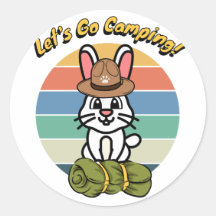Funny White Rabbit will Camping zu gehen