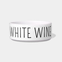 Funny White Wine Keramik Pet Bowl