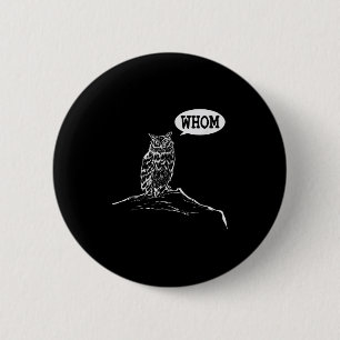 Funny Who Owl Grammar Englischer Button