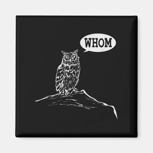 Funny Who Owl Grammar Englischer Magnet (Vorne)