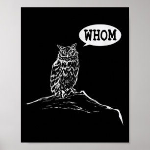 Funny Who Owl Grammar Englischer Poster