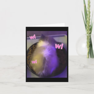 Funny Wi Wi Wi Chat Kitten Eating Meme Gen Z Spaß Karte