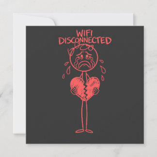 Funny Wifi Disconnected Broken Heart Gamer Meme Einladung