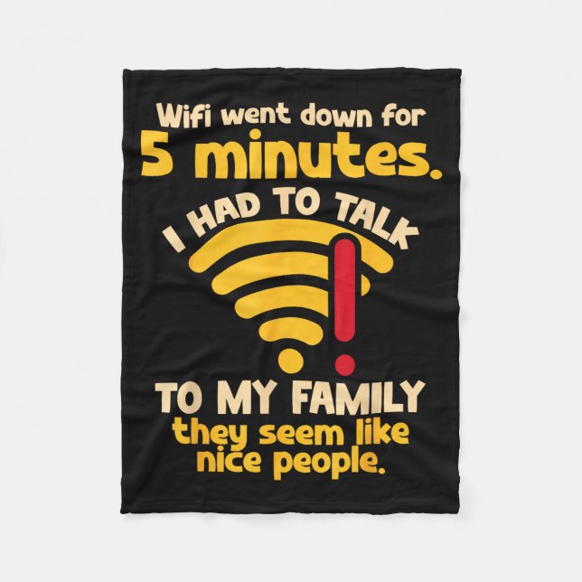 Funny Wifi Went Down Quote Computer Nerd For Prete Fleecedecke (Vorderseite)