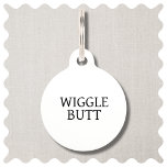 Funny Wiggle Hintern Weiß und Schwarzer Hund ID-Ta Haustiermarke<br><div class="desc">Wiggle Hintern Schwarz-Weiß-Hund-ID-Tag</div>