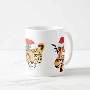 Funny wild Safari Tiere Weihnachten Kostüm Kaffeetasse