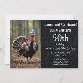 Funny Wild Turkey Jagd Männer Camouflage Geburtsta Einladung