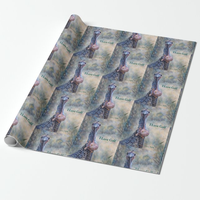 Funny Wild Turkey Lieben Golf Geschenkpapier (Ungerollt)