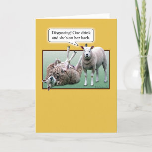 Funny Wild und Wooly Betrunkene Schafe Geburtstag Karte