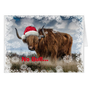 Funny Wild Yak Weihnachtsmannmütze Weihnachtskarte