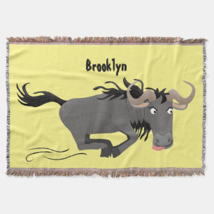 Funny wildebeam läuft Cartoon Illustration Decke