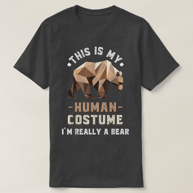 Funny Wildlife Animal Lover Human Costume Grizzly  T-Shirt (Design vorne)