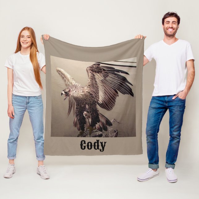 Funny Wildlife Bird Patriotic American Eagle Fleecedecke (Beispiel)