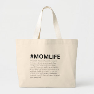 Funny Willkommen bei Mama Life Hashtag Jumbo Stoffbeutel