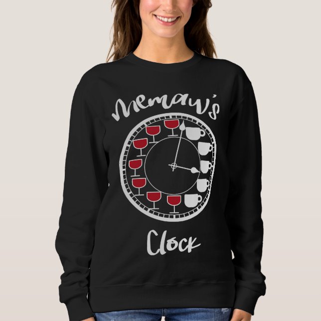 Funny Wine and Coffee Tees for Women  Memaw's Cloc (Vorderseite)