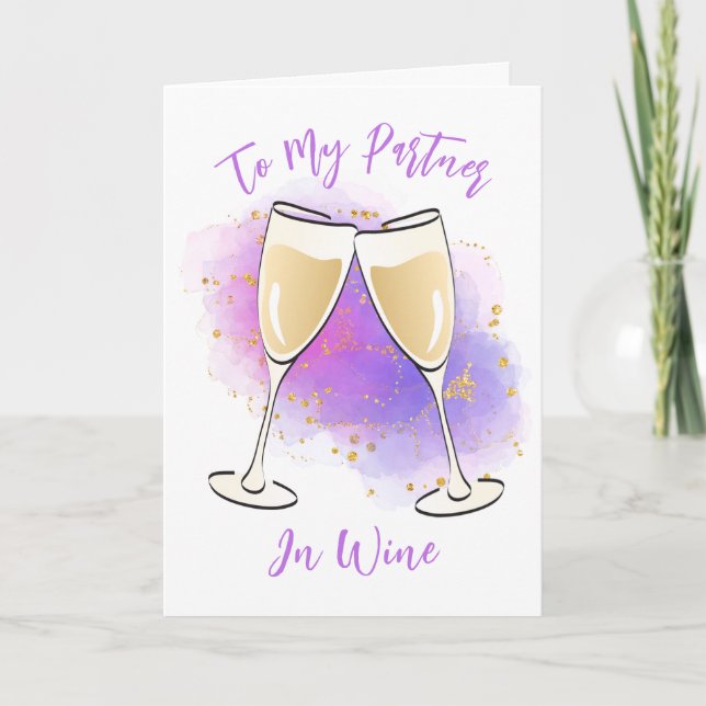 Funny Wine Birthday Toast Card für sie Karte (Vorderseite)